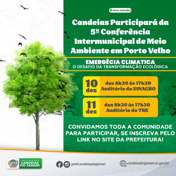 Candeias do Jamari se Une à 5ª Conferência Intermunicipal de Meio Ambiente: Participe!