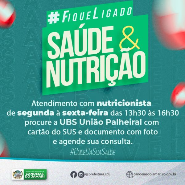 Prefeitura oferece atendimento com nutricionista na UBS União/Palheiral