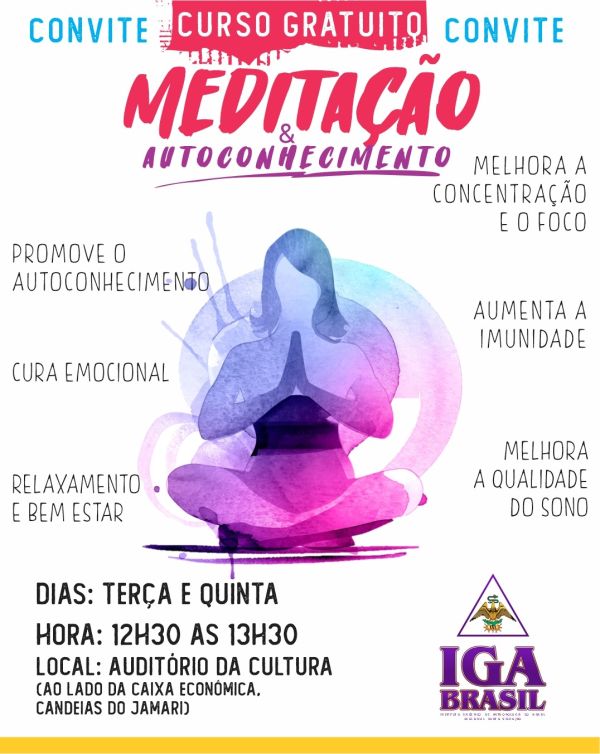 Participe do Curso Gratuito de Meditação em Candeias do Jamari