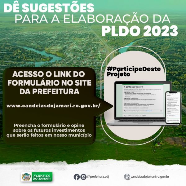 A Prefeitura de Candeias quer te ouvir: Dê sugestões para a elaboração da PLDO 2023!