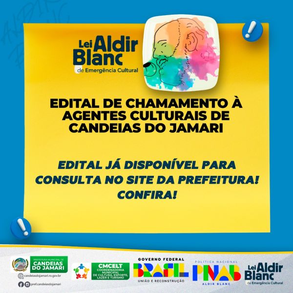 Prefeitura de Candeias do Jamari Lança Edital da Lei Aldir Blanc 2024