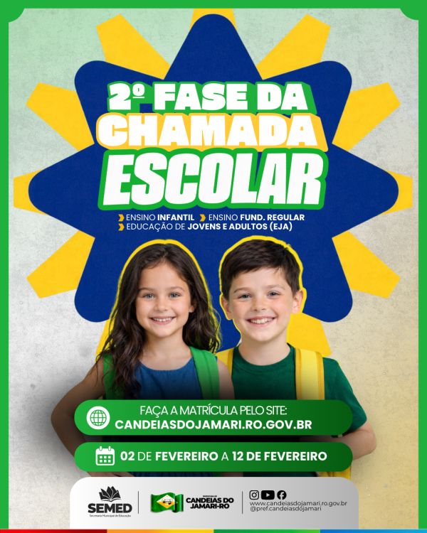 Candeias do Jamari inicia 2&ordf; fase da Chamada Escolar para 2026