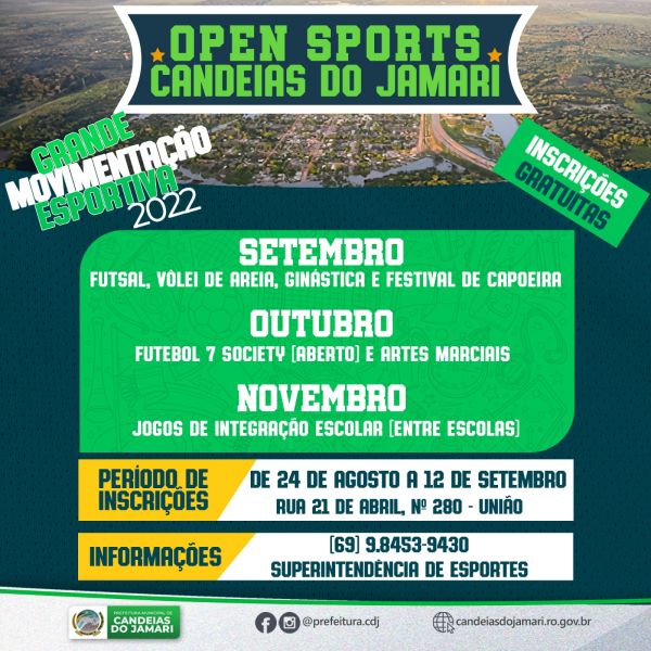ESPORTES- Prefeitura lança 1º &quot;Open Sports Candeias&quot;