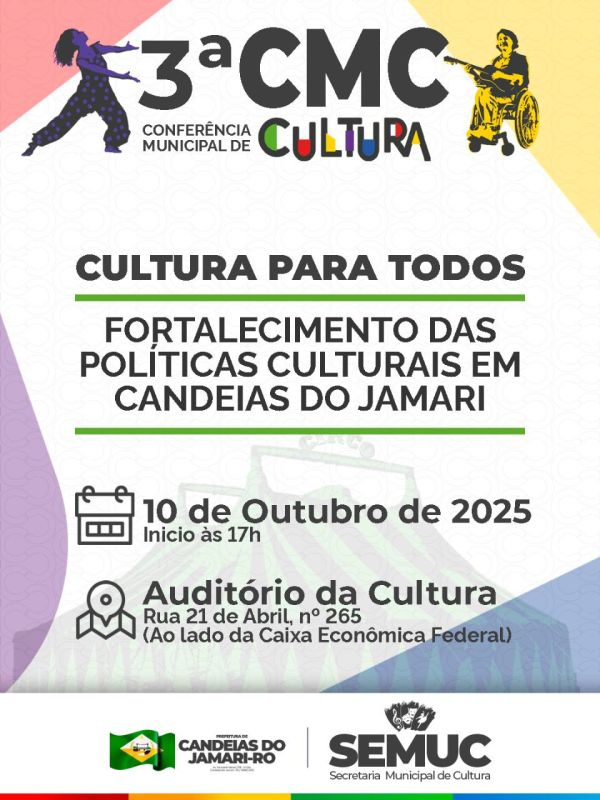 3ª Conferência Municipal de Cultura fortalece políticas culturais em Candeias do Jamari
