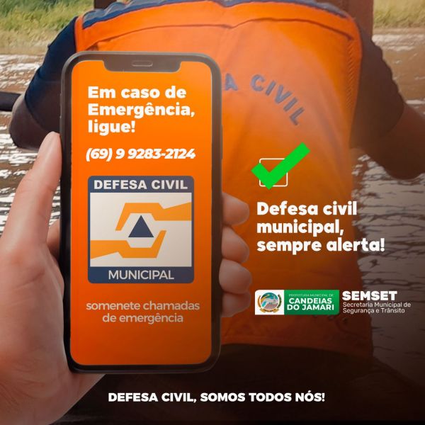 Defesa Civil disponibiliza telefone para chamadas de emergências