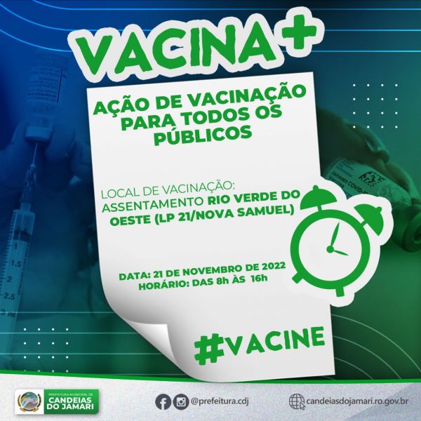 Moradores do Assentamento Rio Verde do Oeste receberão ação de vacinação